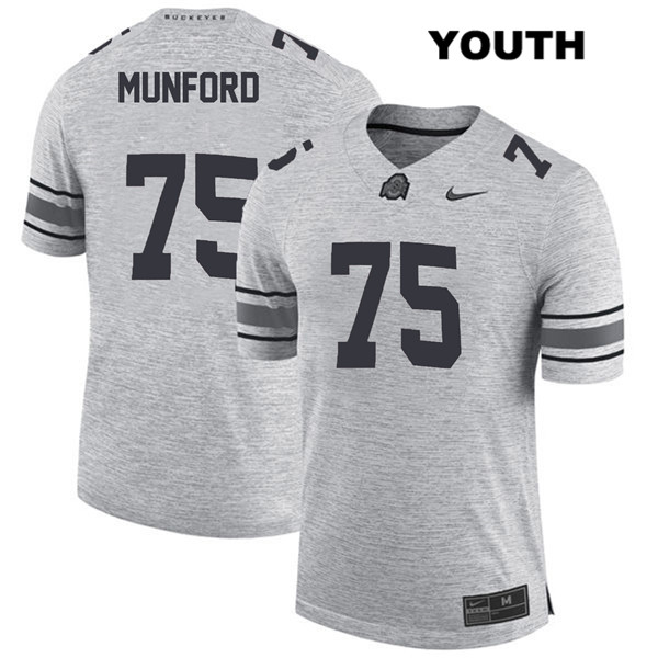 Ohio State Buckeyes Youth Thayer Munford #75 Gray Authentic Nike College NCAA Stitched Football Jersey AV19G12FB